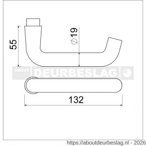 Ami 356 deurkruk aluminium Archi Design deurdikte 38-42 mm Irox - R10900397 - afbeelding 2