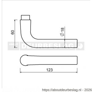 Ami 361 deurkruk gatdeel aluminium M6 F1 - R10900303 - afbeelding 2