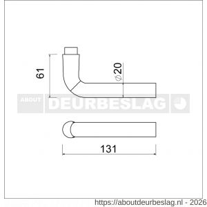 Ami 368 deurkruk aluminium Archi Design deurdikte 38-42 mm Irox - R10900401 - afbeelding 2