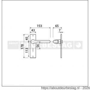 Ami KS 178/43-386 kruk-kruk garnituur deurkruk 386 Rota kortschild 178/43 sleutelgat SLG 56 F1 - R10900118 - afbeelding 2