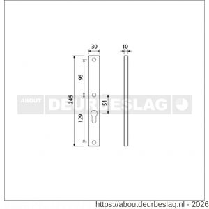 Ami 245/30 smalschild aluminium zonder krukgat profielcilinder PC 72 R5,5 F1 - R10900780 - afbeelding 2