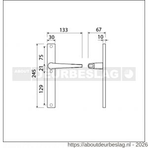 Ami 245/30-357 smalschild-kruk-kruk garnituur deurkruk 357 vastdraaibaar 245/30 blind R6.5 F1 - R10900137 - afbeelding 2