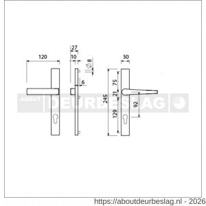 Ami 245/30-353 smalschild-kruk-kruk garnituur deurkruk 353 vastdraaibaar 245/30 blind M5 F1 - R10900134 - afbeelding 2