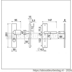 Ami VHB 251/15-144 KT veiligheidsvoordeur-knoplangschildgarnituur SKG*** kerntrekbeveiliging VHB 251/15 kerntrek KT 72 knop 144 en deurkruk 374 profielcilinder PC 72 zwart RAL 9005 structuur finish deurdikte 38-42 mm R9005Str - R10901267 - afbeelding 2