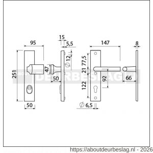 Ami VHB 251/15-144 KT veiligheidsvoordeur-knoplangschildgarnituur SKG*** kerntrekbeveiliging VHB 251/15 kerntrek KT 92 knop 144 en deurkruk 374 profielcilinder PC 92 zwart RAL 9005 structuur finish deurdikte 38-42 mm - R10901268 - afbeelding 2