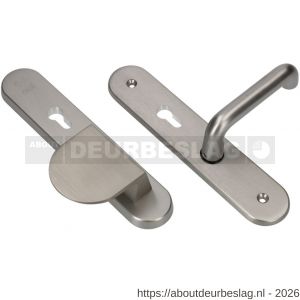 Ami VHB 250/50/1-90/83 senioren veiligheidsvoordeur-duwerlangschildgarnituur SKG** Archi Design ovaal omkeer VHB 250/50/1 profielcilinder PC 72 omkeer deurduwer 90/83 links en deurkruk 356 Irox deurdikte 38-42 mm - R10900815 - afbeelding 1