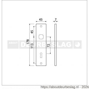 Ami 178/43 kortschild aluminium sleutelgat SLG 72 F1 - R10900539 - afbeelding 2