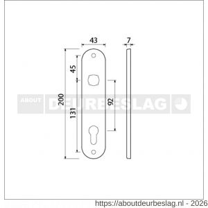 Ami 200/1/7 langschild aluminium profielcilinder PC 92 F1 - R10900617 - afbeelding 2