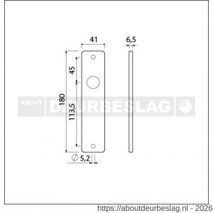 Ami 180/41 RH kortschild aluminium rondhoek blind zwart RAL 9005 structuur finish - R10900578 - afbeelding 2
