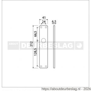Ami 212/41 RH langschild aluminium rondhoek blind F1 - R10900628 - afbeelding 2