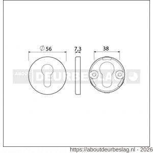 Ami Klik rond cilinderrozet aluminium profielcilinder PC zwart - R10900466 - afbeelding 2
