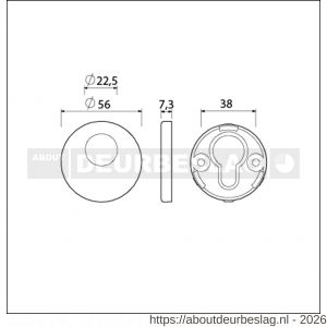 Ami Klik rond cilinderrozet aluminium RC F1 - R10900465 - afbeelding 2