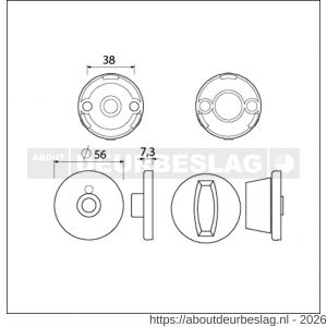 Ami Klik rond vrij- en bezetrozet Archi Design toilet- en badkamersluiting WC 8 mm Irox RVS look - R10900503 - afbeelding 2