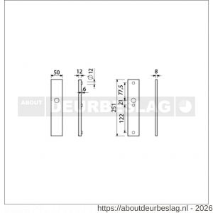 Ami VHB 251/50 veiligheidslangschild SKG*** VHB 251/50 buiten en binnen blind F2 deurdikte 38-42 mm - R10901431 - afbeelding 2