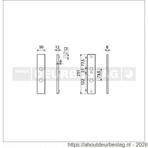 Ami VHB 251/50 veiligheidslangschild SKG*** VHB 251/50 buiten en binnen RC 22,5-73.5 F2 deurdikte 38-42 mm - R10901458 - afbeelding 2