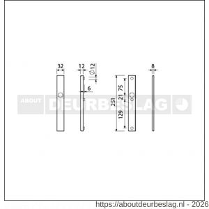 Ami VHB 251/32 veiligheidssmalschild SKG** VHB 251/32 buiten en binnen blind F1 deurdikte 53-57 mm - R10901555 - afbeelding 2