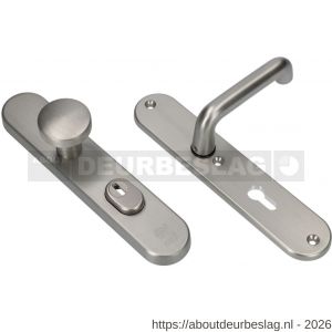 Ami VHB 250/15-169/50 KT veiligheids knop-kruk langschildgarnituur SKG*** kerntrekbeveiliging Archi Design ovaal VHB 250/15 knop 169/50 kerntrek KT 55 en deurkruk 356 profielcilinder PC 55 Irox deurdikte 38-42 mm - R10901190 - afbeelding 1