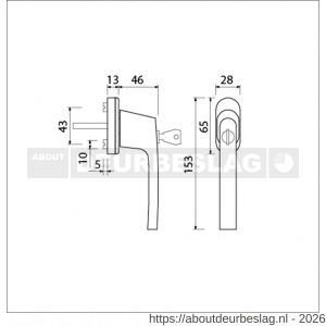 Ami VHB 812 draai-kiep raamgreep aluminium SKG** 7x40 mm F1 ovaal - R10901703 - afbeelding 2