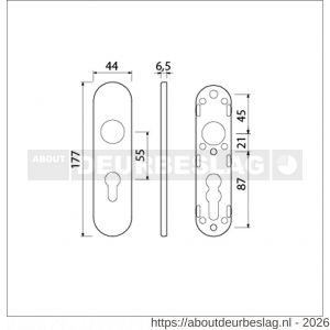 Ami 177/1 Klik kortschild aluminium profielcilinder PC 55 F1 - R10900528 - afbeelding 2