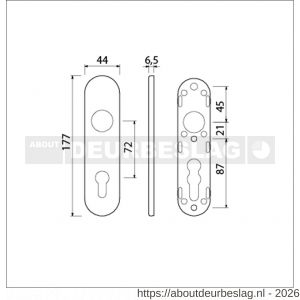 Ami 177/1 Klik kortschild aluminium profielcilinder PC 72 F1 - R10900529 - afbeelding 2