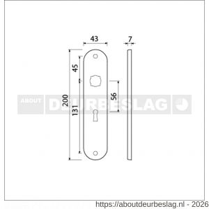 Ami 200/1/7 langschild aluminium Archi Design sleutelgat SLG 56 Irox - R10900694 - afbeelding 2