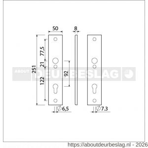 Ami 251/50/8 langschild aluminium profielcilinder PC 92 F1 R6,5/R7,3 - R10900685 - afbeelding 2
