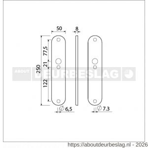 Ami 250/50/8/1 langschild aluminium blind F1 R6,5/R7,3 - R10900670 - afbeelding 2
