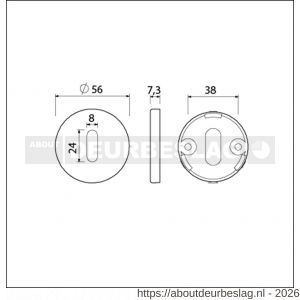 Ami Klik rond sleutelrozet Archi Design sleutelgat SLG Irox RVS look - R10900451 - afbeelding 2