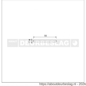 Ami toilet- en badkamersluiting WC stift vierkant 8x55 mm - R10900224 - afbeelding 2