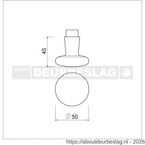 Ami 160/50 knopkruk gatdeel aluminium M6 F2 - R10900420 - afbeelding 2