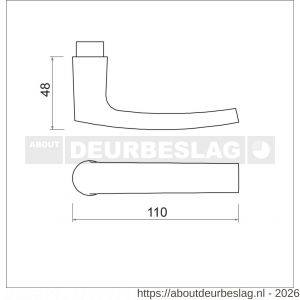 Ami 332 deurkruk gatdeel aluminium M6 zwart RAL 9005 structuur finish - R10900290 - afbeelding 2