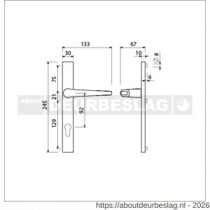 Ami 245/30-357 smalschild-kruk-kruk garnituur deurkruk 357 vastdraaibaar 245/30 profielcilinder PC 92 M5 F1 - R10900140 - afbeelding 2