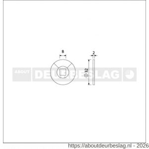 Ami deurbeslag indicatieplaatje kunststof rood-wit 8 mm vlak stiftontsluiting 1/4 rood set 5 stuks - R10900219 - afbeelding 2