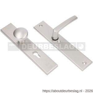 Ami VHB 251/50-169/50 veiligheidsvoordeur-knoplangschildgarnituur SKG*** VHB 251/50 knop 169/50 buiten profielcilinder PC 72 en binnen blind deurkruk 332 F1 deurdikte 38-42 mm - R10901080 - afbeelding 1