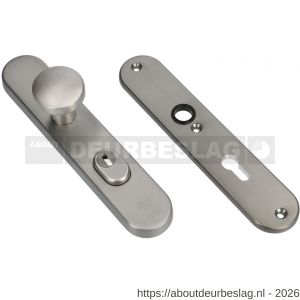 Ami VHB 250/15-169/50 KT veiligheids knop-kruk langschildgarnituur SKG*** kerntrekbeveiliging Archi Design ovaal VHB 250/15 knop 169/50 kerntrek KT 55 zonder deurkruk profielcilinder PC 55 Irox deurdikte 38-42 mm - R10901191 - afbeelding 1