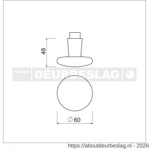 Ami 160/60 knopkruk gatdeel aluminium M6 F1 - R10900422 - afbeelding 2