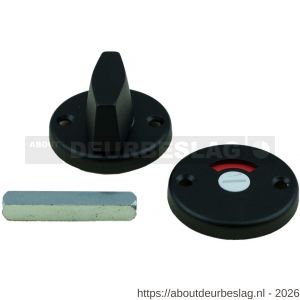 Ami 3 RH vrij- en bezetrozet aluminium rond toilet- en badkamersluiting WC 8 mm zwart - R10900500 - afbeelding 1