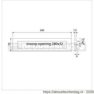 Ami DL binnendraaiende briefplaat met veer aluminium F2 deurdikte 38-42 mm - R10900055 - afbeelding 2
