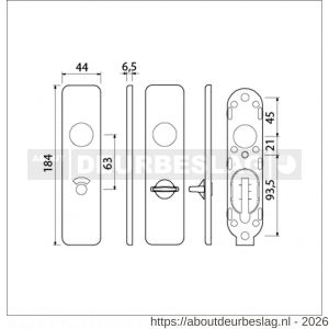 Ami 185/44 Klik kortschild aluminium toilet- en badkamersluiting WC 8/63 F1 - R10900600 - afbeelding 2