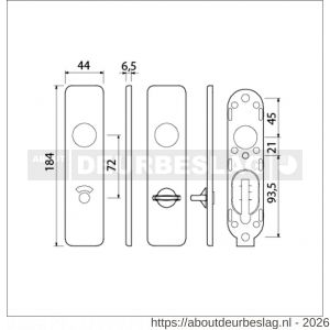 Ami 185/44 Klik kortschild aluminium toilet- en badkamersluiting WC 8/72 F1 - R10900601 - afbeelding 2