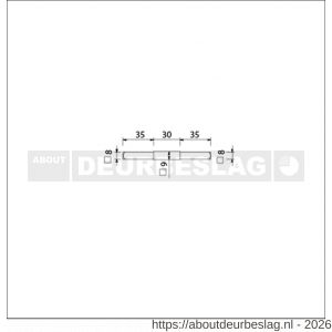 Ami deurbeslag verloopstift vierkant vol 8-9-8 deurdikte 38-42 mm - R10900234 - afbeelding 2