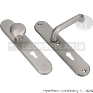 Ami VHB 250/50/1-169/50 veiligheidsvoordeur-knoplangschildgarnituur SKG*** Archi Design ovaal VHB 250/50/1 knop 169/50 profielcilinder PC 55 en deurkruk 356 Irox deurdikte 38-42 mm - R10901052 - afbeelding 1