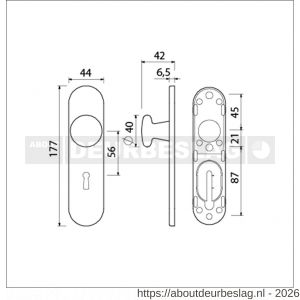 Ami 177/1 Klik knopkortschild aluminium knop 160/40 vast kortschild 177/1 sleutelgat SLG 56 Klik F1 - R10900716 - afbeelding 2