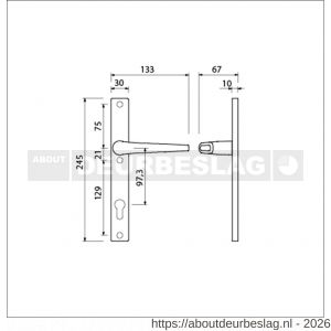 Ami 245/30-357 smalschild-kruk-kruk garnituur deurkruk 357 vastdraaibaar 245/30 profielcilinder PC 97.3 R6.5 F1 - R10900143 - afbeelding 2