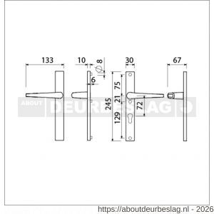 Ami 245/30-357 smalschild-kruk-kruk garnituur deurkruk 357 vastdraaibaar 245/30 blind M5-PC 72 R6,5 F1 deurdikte 53-57 mm - R10900145 - afbeelding 2