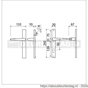 Ami 245/30-357 smalschild-kruk-kruk garnituur deurkruk 357 vastdraaibaar 245/30 blind M5-PC 92 R6,5 F1 deurdikte 53-57 mm - R10900146 - afbeelding 2