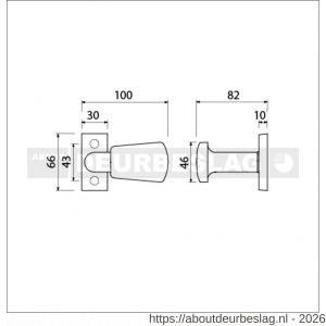 Ami 65/30-166 smalrozet knop combinatie knop 166 vastdraaibaar 65/30 R6.5 hartafstand 43 mm F1 - R10900416 - afbeelding 2