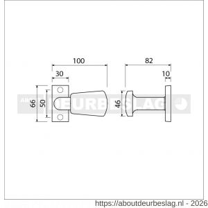 Ami 65/30-166 smalrozet knop combinatie knop 166 vast 65/30 R6.5 hartafstand 50 mm F1 - R10900417 - afbeelding 2