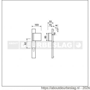 Ami 245/30-90/80 smalschild-duwer deurduwer 90/80-245/30 profielcilinder PC 92 M5 rechts F1 - R10900093 - afbeelding 2
