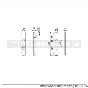 Ami VHB 251/37 KT veiligheidssmalschild SKG*** kerntrekbeveiliging VHB 251/37 buiten kerntrek KT 72 en 251/32 binnen profielcilinder PC 72 F1 deurdikte 53-57 mm - R10901625 - afbeelding 2